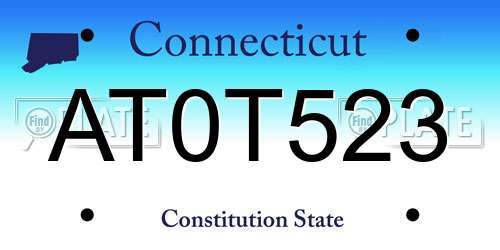 AT0T523 Connecticut License Plate