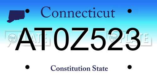 AT0Z523 Connecticut License Plate