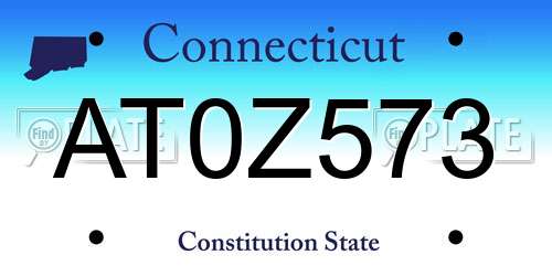 AT0Z573 Connecticut License Plate
