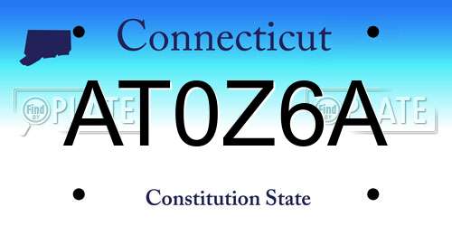 AT0Z6A Connecticut License Plate