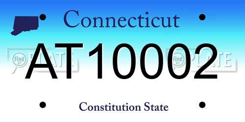 AT10002 Connecticut License Plate