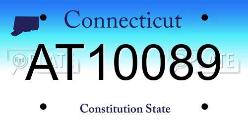 AT10089 Connecticut License Plate