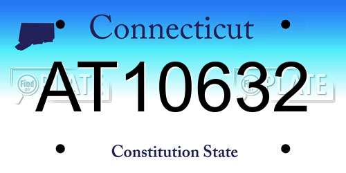 AT10632 Connecticut License Plate