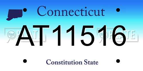 AT11516 Connecticut License Plate