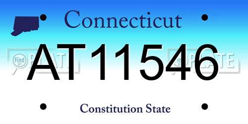 AT11546 Connecticut License Plate