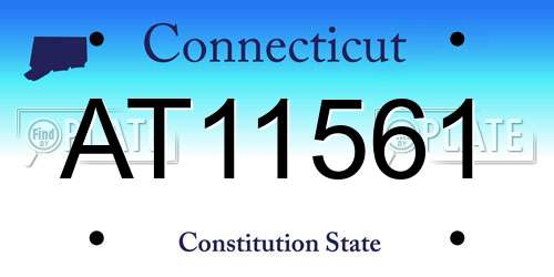 AT11561 Connecticut License Plate