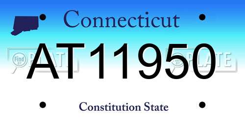 AT11950 Connecticut License Plate