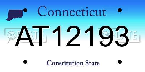 AT12193 Connecticut License Plate