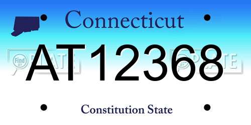 AT12368 Connecticut License Plate