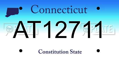AT12711 Connecticut License Plate