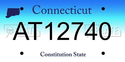 AT12740 Connecticut License Plate