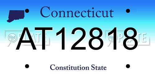 AT12818 Connecticut License Plate