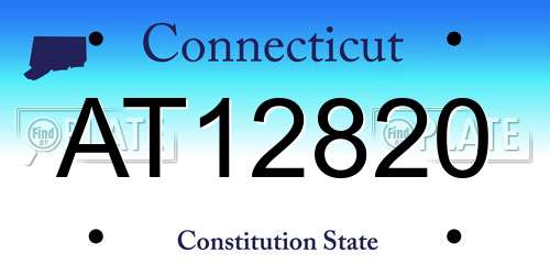 AT12820 Connecticut License Plate