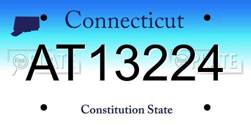 AT13224 Connecticut License Plate