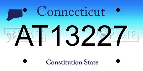 AT13227 Connecticut License Plate