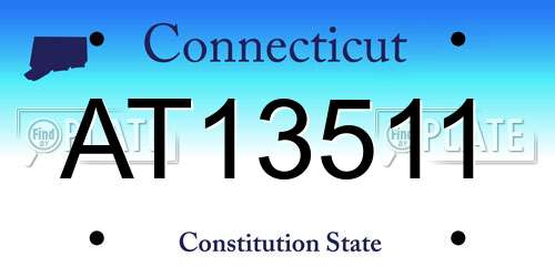 AT13511 Connecticut License Plate