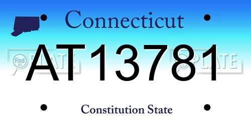 AT13781 Connecticut License Plate
