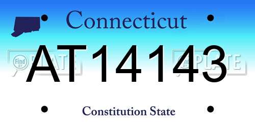 AT14143 Connecticut License Plate
