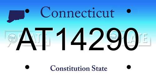 AT14290 Connecticut License Plate