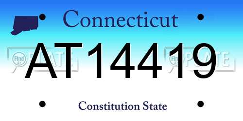 AT14419 Connecticut License Plate