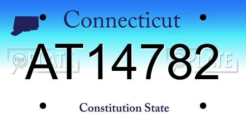 AT14782 Connecticut License Plate
