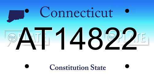 AT14822 Connecticut License Plate