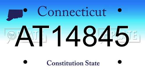 AT14845 Connecticut License Plate