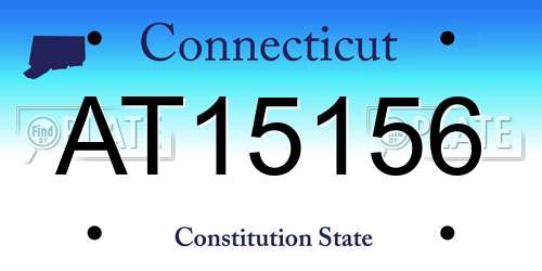 AT15156 Connecticut License Plate