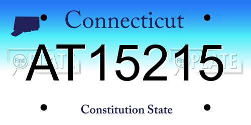 AT15215 Connecticut License Plate