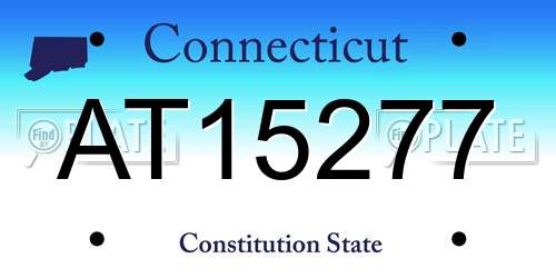 AT15277 Connecticut License Plate