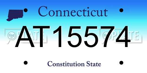 AT15574 Connecticut License Plate