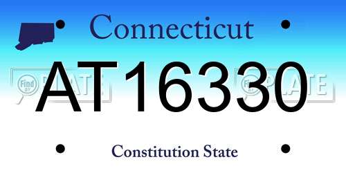 AT16330 Connecticut License Plate