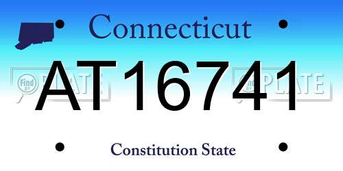 AT16741 Connecticut License Plate