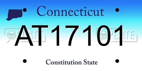 AT17101 Connecticut License Plate