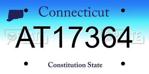 AT17364 Connecticut License Plate