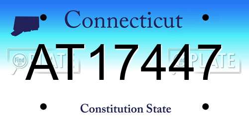 AT17447 Connecticut License Plate