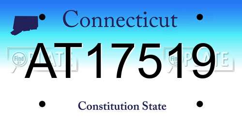 AT17519 Connecticut License Plate