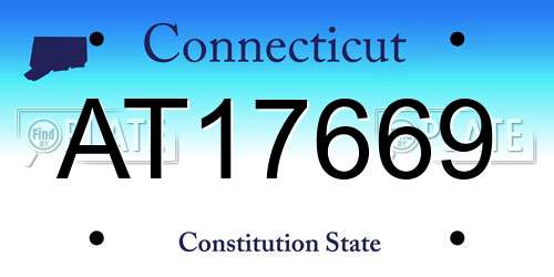 AT17669 Connecticut License Plate