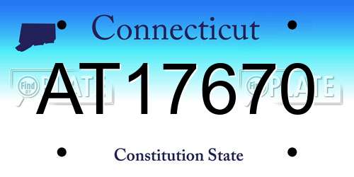 AT17670 Connecticut License Plate