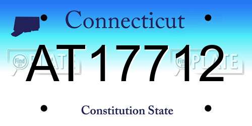 AT17712 Connecticut License Plate