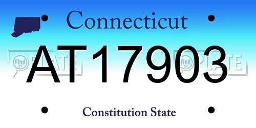AT17903 Connecticut License Plate
