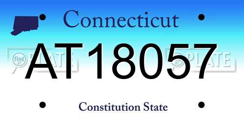AT18057 Connecticut License Plate