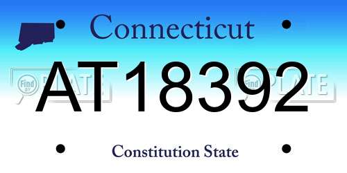 AT18392 Connecticut License Plate