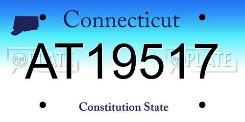 AT19517 Connecticut License Plate