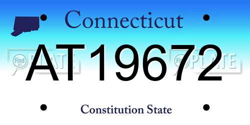 AT19672 Connecticut License Plate