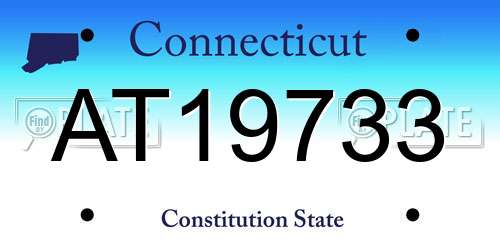 AT19733 Connecticut License Plate