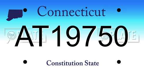AT19750 Connecticut License Plate