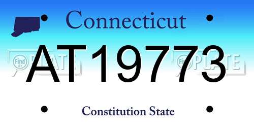 AT19773 Connecticut License Plate