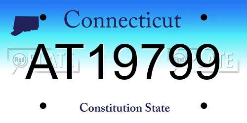 AT19799 Connecticut License Plate