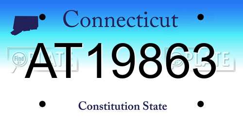 AT19863 Connecticut License Plate